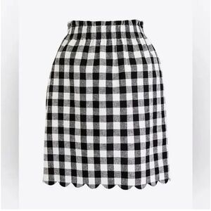 J.Crew Black and White Checkered Pull On Skirt